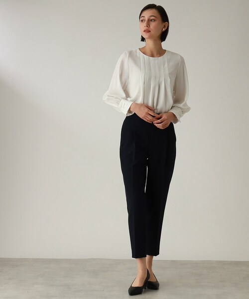 THE SHOP TK （ザ ショップ ティーケー ）の「◆【セレモニー/入卒/洗える/汚れが付きにくい】ダブルクロステーパードパンツ（その他パンツ・レディース・ブラック/ライトグレー/ネイビー・11/12/13/14）」の9枚目の写真