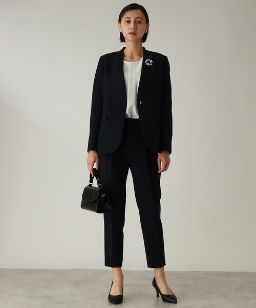 THE SHOP TK （ザ ショップ ティーケー ）の「◆【セレモニー/入卒/洗える/汚れが付きにくい】ダブルクロステーパードパンツ（その他パンツ・レディース・ブラック/ライトグレー/ネイビー・11/12/13/14）」の6枚目の写真