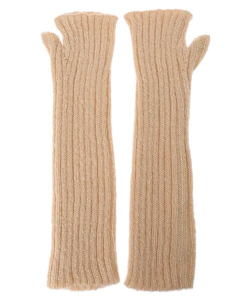 Green　Parks（グリーンパークス）の「・リブアミアームウォーマー（アームカバー・レディース・ブラック/グレイッシュベージュ/グリーン/アイボリー・FREE）」の15枚目の写真