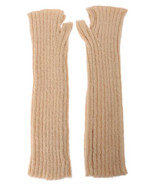 Green　Parks（グリーンパークス）の「・リブアミアームウォーマー（アームカバー・レディース・ブラック/グレイッシュベージュ/グリーン/アイボリー・FREE）」の6枚目の写真