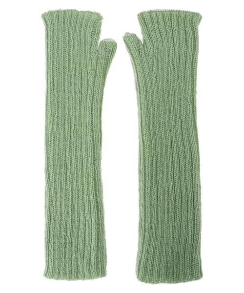 Green　Parks（グリーンパークス）の「・リブアミアームウォーマー（アームカバー・レディース・ブラック/グレイッシュベージュ/グリーン/アイボリー・FREE）」の11枚目の写真