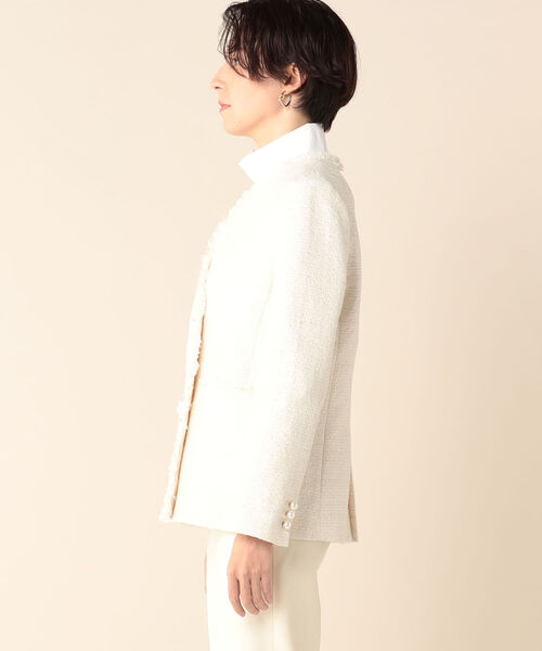 NOLLEY'S（ノーリーズ）の「パール釦ツイードジャケット（ノーカラー