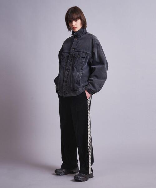 MONKEY TIME（モンキータイム）の「＜monkey time＞ VELOUR SIDE LACE TRACK PANTS/パンツ（その他パンツ・メンズ・ブラック/ダークグレー・XS）」の2枚目の写真