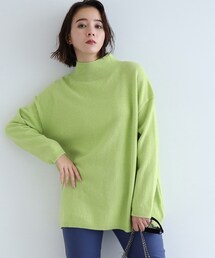 INDIVI | 【オフショルダー/ハイネック】ウールMIXプルオーバー(ニット/セーター)