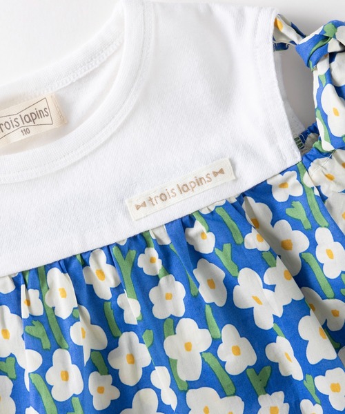 trois lapins kp(トロワラパンケーピー)の「小花プリント半袖Tシャツ(100~150cm)(Tシャツ/カットソー・キッズ・ブルー・130cm/150cm/110cm/120cm/140cm/160cm/100cm)」の7枚目の写真