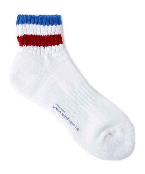 green label relaxing（グリーンレーベルリラクシング）の「PILE WHITE 2LINE QT ソックス GLMSO◆（ソックス/靴下・メンズ・ブラック/レッド/ネイビー・フリー）」の3枚目の写真