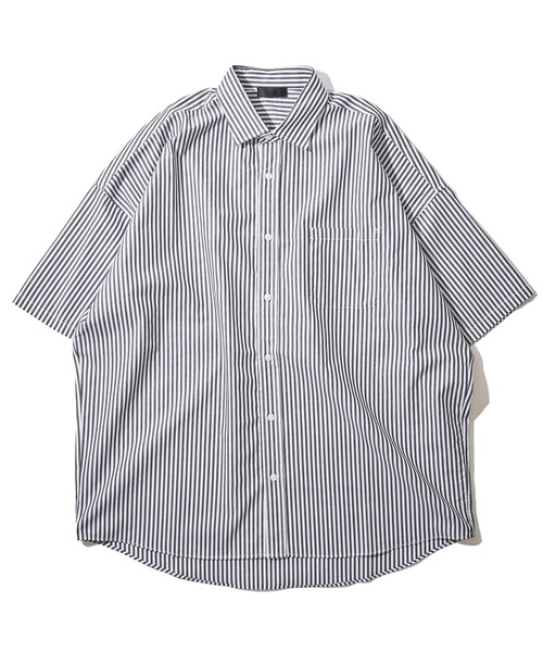 ADPOSION(アドポーション)の「ビッグシルエット ブロードレギュラーカラー半袖シャツ(シャツ/ブラウス・メンズ・ラベンダー/グリーン系1/ブルー/グリーン/イエロー/ブラック/ブラック系1/サックスブルー系/ホワイト系1/ベージュ/ホワイト・X-LARGE/LARGE/MEDIUM)」の18枚目の写真
