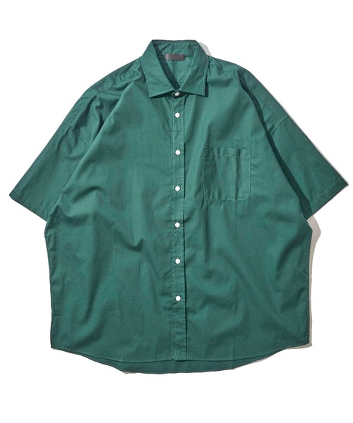 ADPOSION(アドポーション)の「ビッグシルエット ブロードレギュラーカラー半袖シャツ(シャツ/ブラウス・メンズ・ラベンダー/グリーン系1/ブルー/グリーン/イエロー/ブラック/ブラック系1/サックスブルー系/ホワイト系1/ベージュ/ホワイト・X-LARGE/LARGE/MEDIUM)」の22枚目の写真