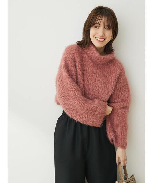 Petit fleur(プチフルール)の「・Petit Fleur モヘア風ショートニット(ニット/セーター・レディース・ピンク/ベージュ/ブルー・FREE)」の8枚目の写真