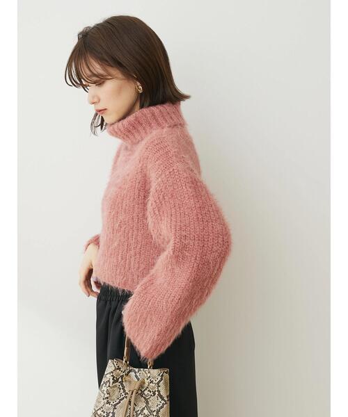 Petit fleur(プチフルール)の「・Petit Fleur モヘア風ショートニット(ニット/セーター・レディース・ピンク/ベージュ/ブルー・FREE)」の10枚目の写真