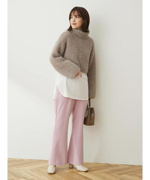 Petit fleur(プチフルール)の「・Petit Fleur モヘア風ショートニット(ニット/セーター・レディース・ピンク/ベージュ/ブルー・FREE)」の14枚目の写真