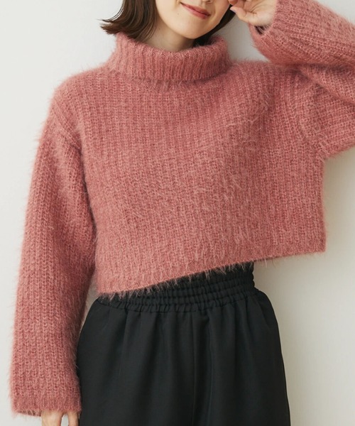 Petit fleur(プチフルール)の「・Petit Fleur モヘア風ショートニット(ニット/セーター・レディース・ピンク/ベージュ/ブルー・FREE)」の3枚目の写真