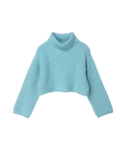 Petit fleur(プチフルール)の「・Petit Fleur モヘア風ショートニット(ニット/セーター・レディース・ピンク/ベージュ/ブルー・FREE)」の4枚目の写真