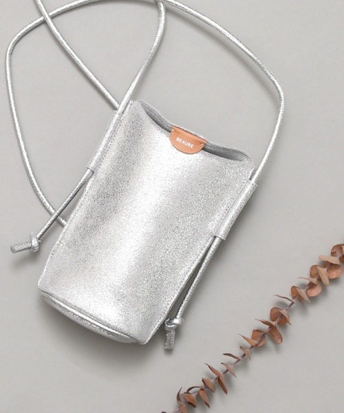 【BEAURE/ビュレ】牛革 レザーヌメ革 ロゴ スマホショルダー ケース（ショルダーバッグ）｜Beau're（ヴュレ）