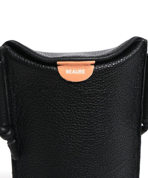 【BEAURE/ビュレ】牛革 レザーヌメ革 ロゴ スマホショルダー ケース（ショルダーバッグ）｜Beau're（ヴュレ）