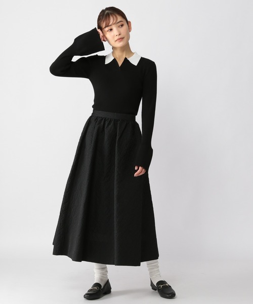 BARNYARDSTORM（バンヤードストーム）の「BARNYARDSTORM / 襟付きニット（ニット/セーター・レディース・ブラック/グレー・0/1）」の5枚目の写真