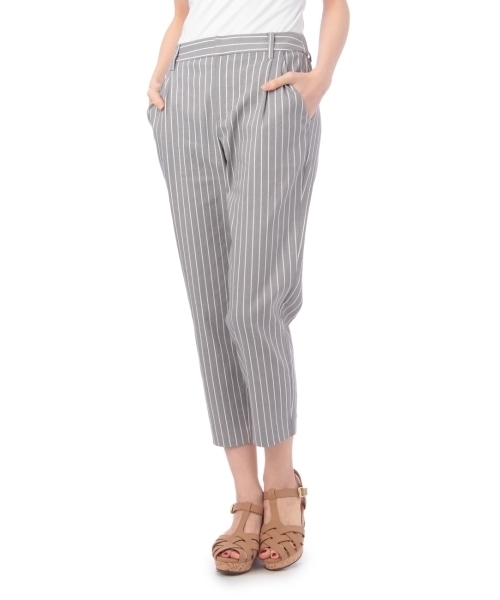 grove(グローブ)の「麻混ストライププリントタックパンツ(その他パンツ・レディース・ブルー/ホワイト/グレー・03/02/01)」の2枚目の写真