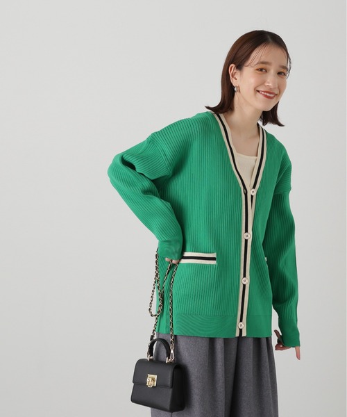 N.（N. Natural Beauty Basic）（エヌエヌナチュラルビューティーベーシック）の「◆ラインリブカーディガン（カーディガン/ボレロ・レディース・ホワイト系その他/グリーン系その他/ブルー系その他・MEDIUM）」の15枚目の写真