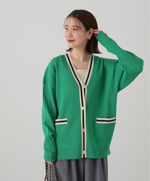N.（N. Natural Beauty Basic）（エヌエヌナチュラルビューティーベーシック）の「◆ラインリブカーディガン（カーディガン/ボレロ・レディース・ホワイト系その他/グリーン系その他/ブルー系その他・MEDIUM）」の12枚目の写真