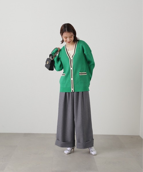 N.（N. Natural Beauty Basic）（エヌエヌナチュラルビューティーベーシック）の「◆ラインリブカーディガン（カーディガン/ボレロ・レディース・ホワイト系その他/グリーン系その他/ブルー系その他・MEDIUM）」の13枚目の写真