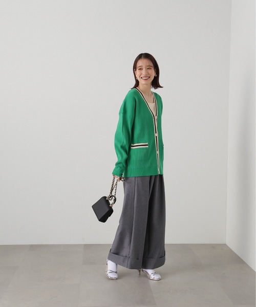 N.（N. Natural Beauty Basic）（エヌエヌナチュラルビューティーベーシック）の「◆ラインリブカーディガン（カーディガン/ボレロ・レディース・ホワイト系その他/グリーン系その他/ブルー系その他・MEDIUM）」の14枚目の写真