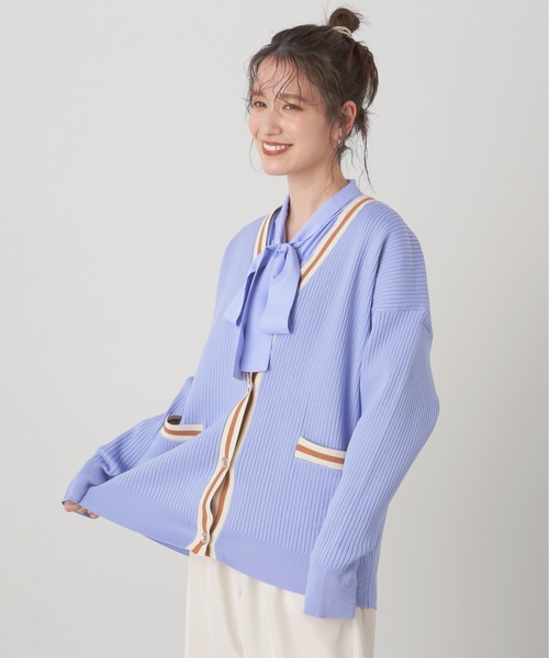 N.（N. Natural Beauty Basic）（エヌエヌナチュラルビューティーベーシック）の「◆ラインリブカーディガン（カーディガン/ボレロ・レディース・ホワイト系その他/グリーン系その他/ブルー系その他・MEDIUM）」の16枚目の写真