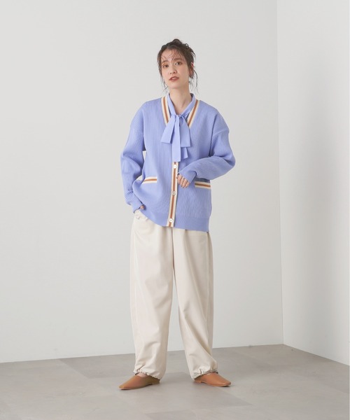 N.（N. Natural Beauty Basic）（エヌエヌナチュラルビューティーベーシック）の「◆ラインリブカーディガン（カーディガン/ボレロ・レディース・ホワイト系その他/グリーン系その他/ブルー系その他・MEDIUM）」の17枚目の写真