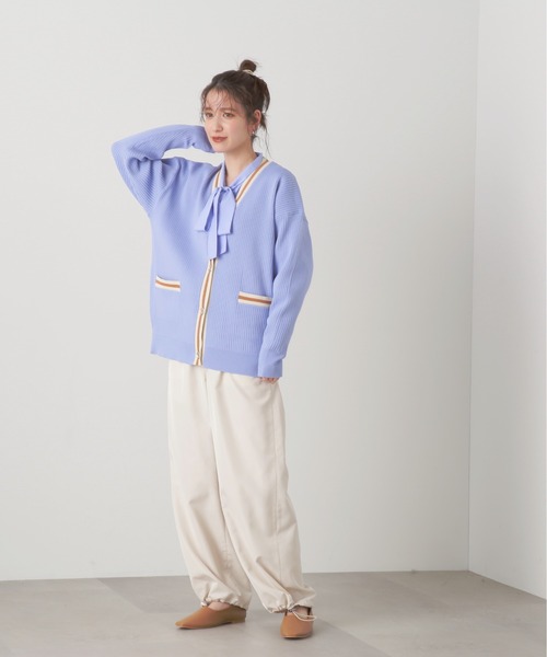 N.（N. Natural Beauty Basic）（エヌエヌナチュラルビューティーベーシック）の「◆ラインリブカーディガン（カーディガン/ボレロ・レディース・ホワイト系その他/グリーン系その他/ブルー系その他・MEDIUM）」の18枚目の写真