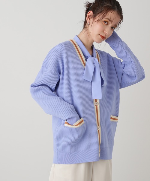 N.（N. Natural Beauty Basic）（エヌエヌナチュラルビューティーベーシック）の「◆ラインリブカーディガン（カーディガン/ボレロ・レディース・ホワイト系その他/グリーン系その他/ブルー系その他・MEDIUM）」の22枚目の写真