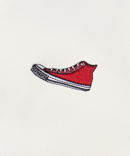 CONVERSE（コンバース）の「【CONVERSE/コンバース】ポリツイル バックロゴ刺繍フロントワンポイントシューズ 長袖カラーボタンシャツ（シャツ/ブラウス・メンズ・グレー/ホワイト/ブラック/グリーン・LL/L/M）」の9枚目の写真