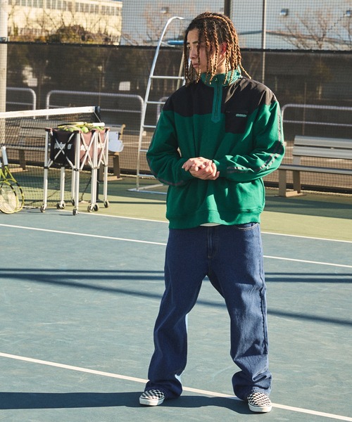 NYUDROP（ニュードロップ）の「【NYUDROP】GRAFFITI LOGO WIDE DENIM PANTS/グラフィックロゴ刺繍 ワイドデニムパンツ（デニムパンツ・メンズ・ライトインディゴブルー/ブラック・M/L/XL）」の17枚目の写真