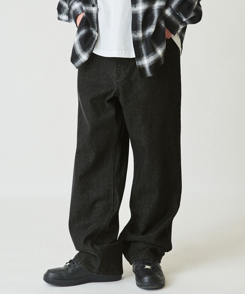 NYUDROP（ニュードロップ）の「【NYUDROP】GRAFFITI LOGO WIDE DENIM PANTS/グラフィックロゴ刺繍 ワイドデニムパンツ（デニムパンツ・メンズ・ライトインディゴブルー/ブラック・M/L/XL）」の21枚目の写真