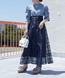 MAJESTIC LEGON | バックレースアップフレアスカート(スカート)