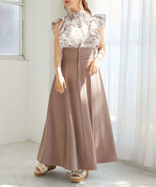 MAJESTIC LEGON（マジェスティックレゴン）の「【WEB限定/REVIVALアイテム】バックレースアップフレアスカート（スカート・レディース・ホワイト系その他/ベージュ/ブラウン/ブラック/グレー系その他/ネイビー/モカ/ブルー系その他4・SMALL/MEDIUM）」の6枚目の写真