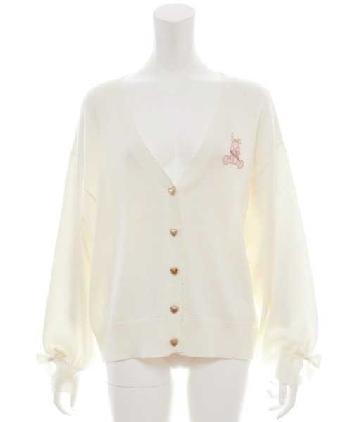 Secret Honey（シークレットハニー）の「うさぎ刺繍V開きカーディガン（カーディガン/ボレロ・レディース・ブラック/オフホワイト/ピンク/ラベンダー・FREE）」の12枚目の写真