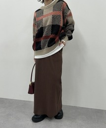 nissen（ニッセン）の「【低身長/高身長サイズ有】セルフカット　リブＩラインスカート（スカート）」