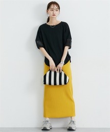 【低身長/高身長サイズ有】セルフカット　リブＩラインスカート