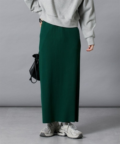 nissen（ニッセン）の「【低身長/高身長サイズ有】セルフカット　リブＩラインスカート（スカート・レディース・モカ/テラコッタ/ブラック/マスタード/ライトベージュ/ラベンダー/グリーン/チャコールグレー/杢グレー/ブラウン・M/L/LL/S/3L/PSS/PS/PM/PL/TM/TL/TLL/T3L/T4L/T5L）」の18枚目の写真