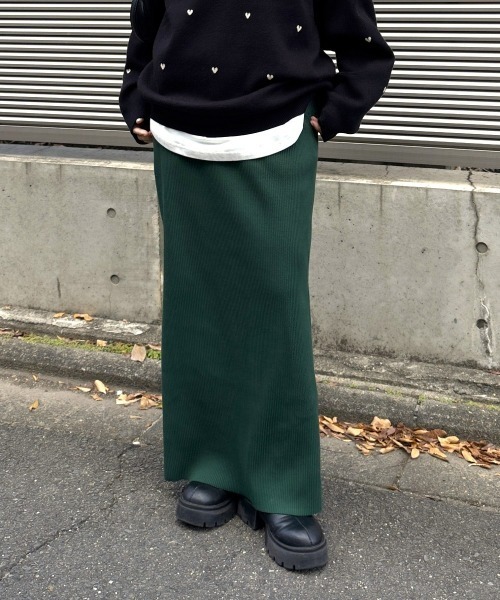 nissen（ニッセン）の「【低身長/高身長サイズ有】セルフカット　リブＩラインスカート（スカート・レディース・モカ/テラコッタ/ブラック/マスタード/ライトベージュ/ラベンダー/グリーン/チャコールグレー/杢グレー/ブラウン・M/L/LL/S/3L/PSS/PS/PM/PL/TM/TL/TLL/T3L/T4L/T5L）」の20枚目の写真