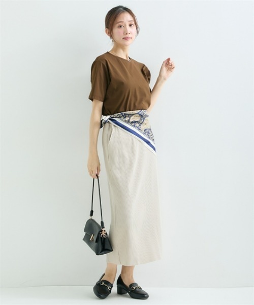 nissen（ニッセン）の「【低身長/高身長サイズ有】セルフカット　リブＩラインスカート（スカート・レディース・モカ/テラコッタ/ブラック/マスタード/ライトベージュ/ラベンダー/グリーン/チャコールグレー/杢グレー/ブラウン・M/L/LL/S/3L/PSS/PS/PM/PL/TM/TL/TLL/T3L/T4L/T5L）」の22枚目の写真