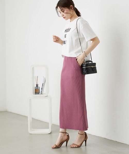 nissen（ニッセン）の「【低身長/高身長サイズ有】セルフカット　リブＩラインスカート（スカート・レディース・モカ/テラコッタ/ブラック/マスタード/ライトベージュ/ラベンダー/グリーン/チャコールグレー/杢グレー/ブラウン・M/L/LL/S/3L/PSS/PS/PM/PL/TM/TL/TLL/T3L/T4L/T5L）」の19枚目の写真