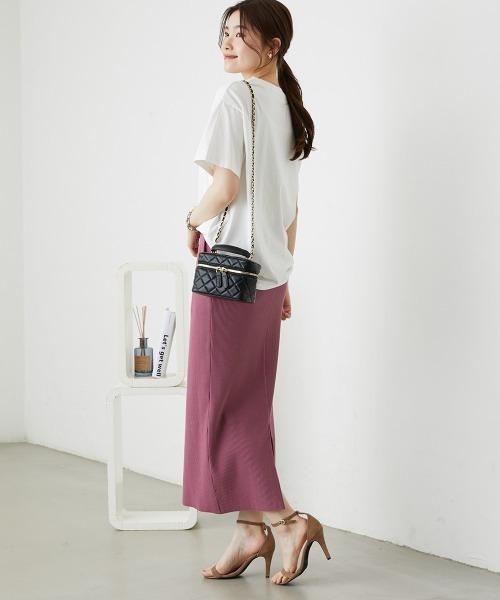 nissen（ニッセン）の「【低身長/高身長サイズ有】セルフカット　リブＩラインスカート（スカート・レディース・モカ/テラコッタ/ブラック/マスタード/ライトベージュ/ラベンダー/グリーン/チャコールグレー/杢グレー/ブラウン・M/L/LL/S/3L/PSS/PS/PM/PL/TM/TL/TLL/T3L/T4L/T5L）」の20枚目の写真