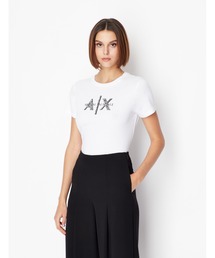 ARMANI EXCHANGE | 【A|X アルマーニ エクスチェンジ】スパンコールAXロゴ　クルーネック半袖Tシャツ/REGULAR(Tシャツ/カットソー)