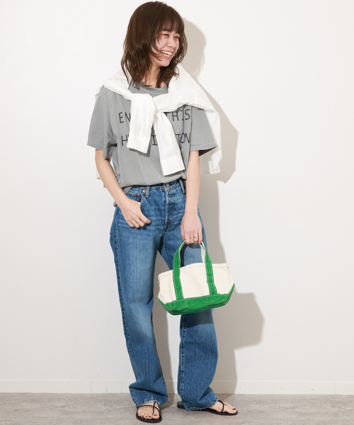 THE DAY ON THE BEACH(ザデイオンザビーチ)の「【THE DAY ON THE BEACH】CUT OFF T-SH:Tシャツ(Tシャツ/カットソー・レディース・グレー/レンガ/ブルー/ブラック系その他/ホワイト・FREE)」の6枚目の写真