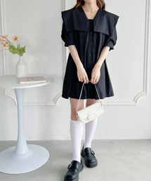 【23S/S】スクエアセーラーチュニックミニワンピース
