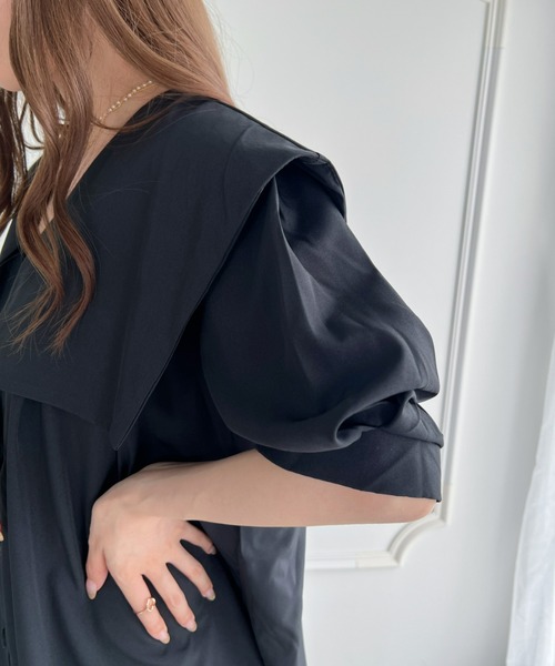 Loueme(ルエム)の「【23S/S】スクエアセーラーチュニックミニワンピース(ワンピース・レディース・ブラック系その他/ホワイト/ブラック・FREE)」の17枚目の写真
