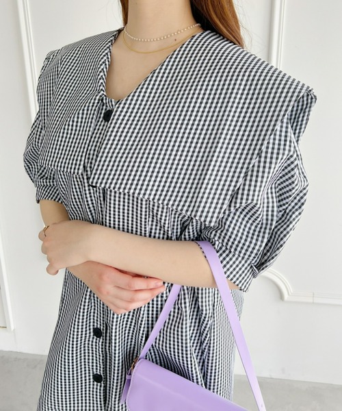 Loueme(ルエム)の「【23S/S】スクエアセーラーチュニックミニワンピース(ワンピース・レディース・ブラック系その他/ホワイト/ブラック・FREE)」の15枚目の写真