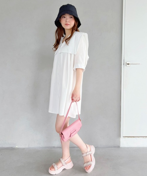 Loueme(ルエム)の「【23S/S】スクエアセーラーチュニックミニワンピース(ワンピース・レディース・ブラック系その他/ホワイト/ブラック・FREE)」の22枚目の写真