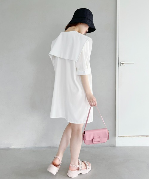 セール】【23S/S】スクエアセーラーチュニックミニワンピース