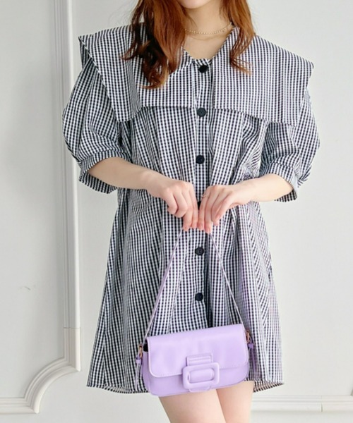 Loueme(ルエム)の「【23S/S】スクエアセーラーチュニックミニワンピース(ワンピース・レディース・ブラック系その他/ホワイト/ブラック・FREE)」の18枚目の写真